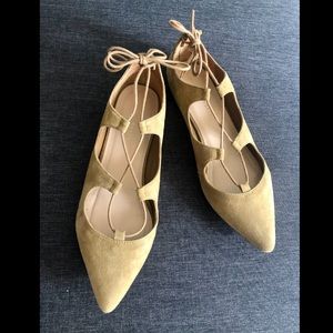 Loeffler Randall Pointy Toe Lace Up Flats